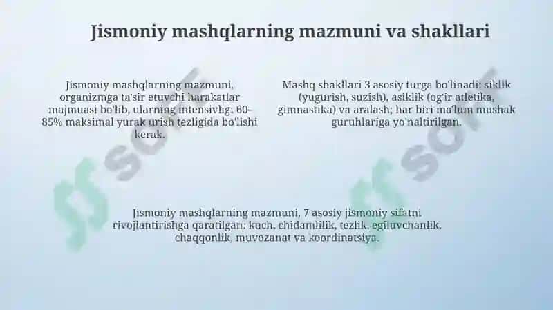 Jismoniy mashqlarning vujudga kelishi, Jismoniy mashqlarning mazmuni va shakli 4