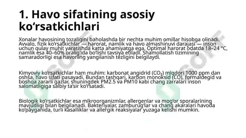 Xonalar havosining tozaligini tezkor usulda tekshirib baholash asoslari 4