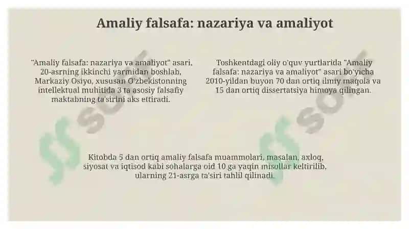 Falsafaning jamiyatdagi ro'li yoki amaliy falsafa 4