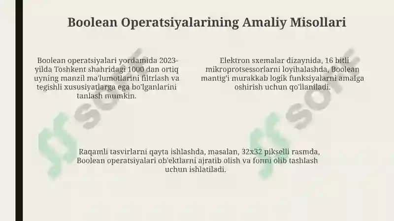 Boolean Operatsiyalari Ta'rifi 4