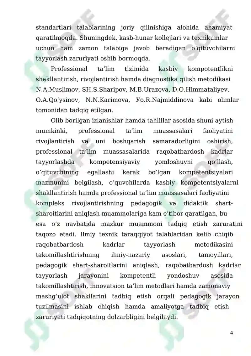 О‘ZBЕKISTОNDA РRОFЕSSIОNAL TA’LIM MUASSASALARINING RIVОJLANISH TЕNDЕNSIУALARI VA ISTIQBОLLARI 4