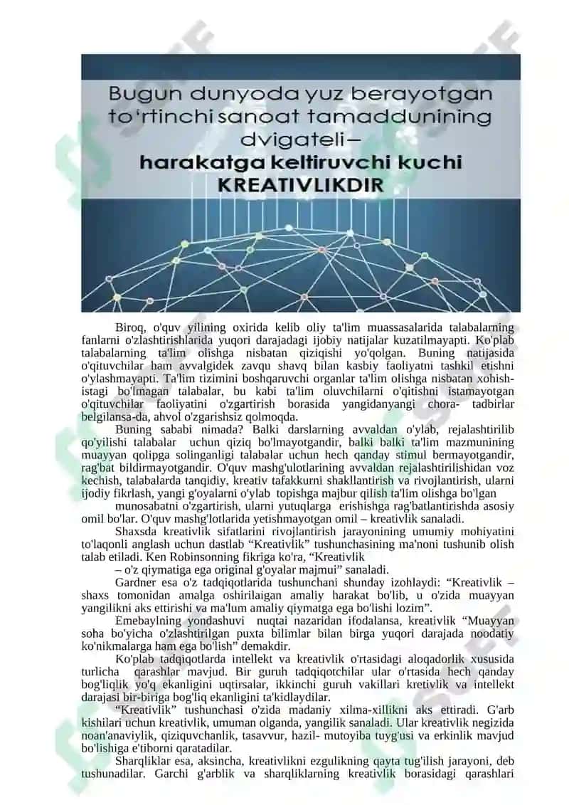 Kreativ pedagogika fanining umumiy asoslari 4