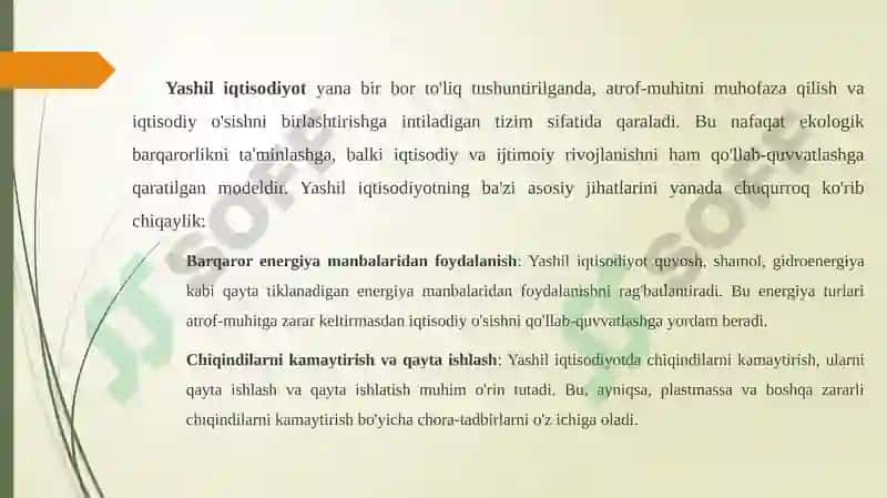 Yashil iqtisodiyotning axborot resurslari 4
