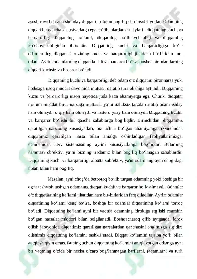 Diqqatning o’ziga xos xususiyatlari 4