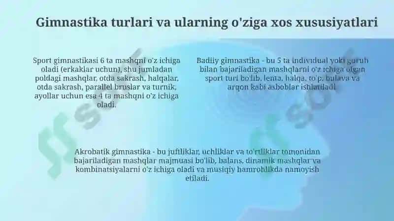 Gimnastika va uni o'qitish metodikasi fanining predmeti.rivojlanish tarixi 4