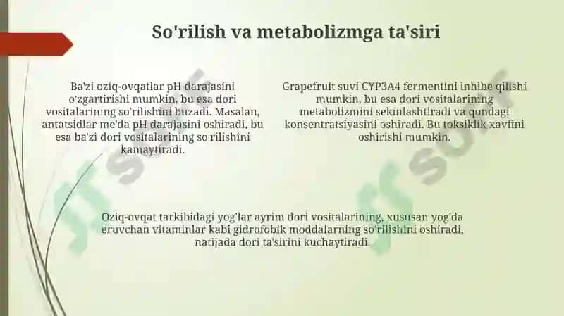 Dorimoddalarning ovqat mahsulotlari 4