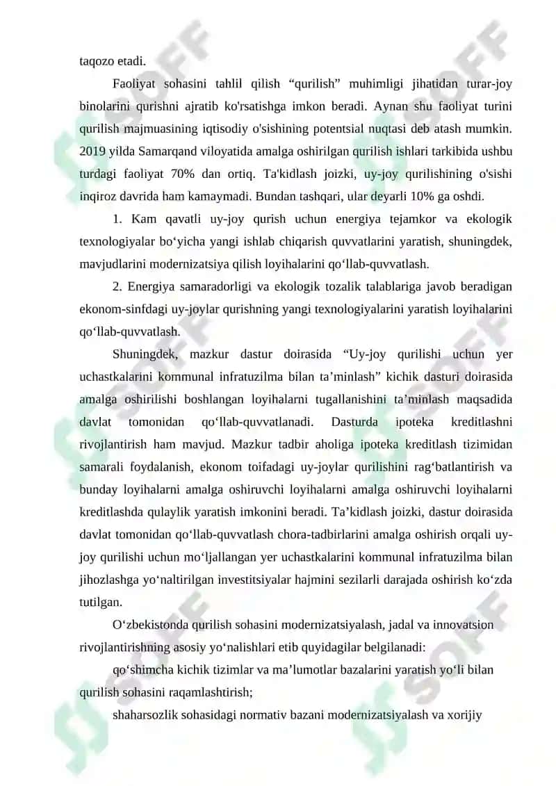 Mustaqillik yillarida Respublikani rivojlantirish yo'lida qurilish yo'nalishlarining tahlili 4