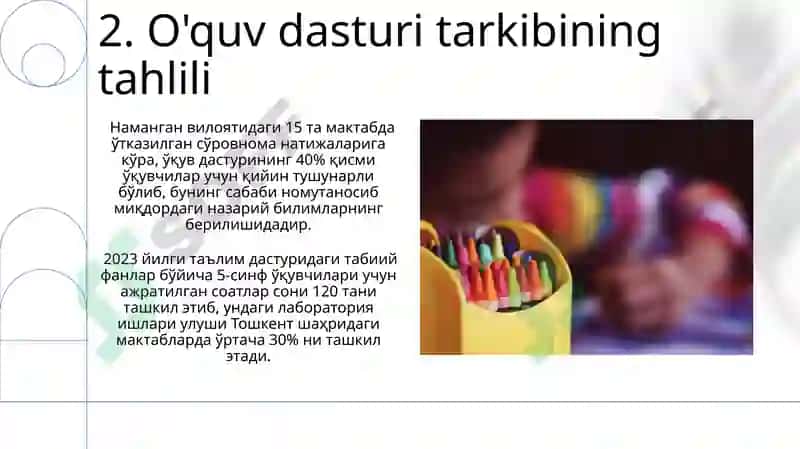 Tabiiy fanlar bo'yicha boshlang'ich ta'lim o'quv dasturining tahlili 4