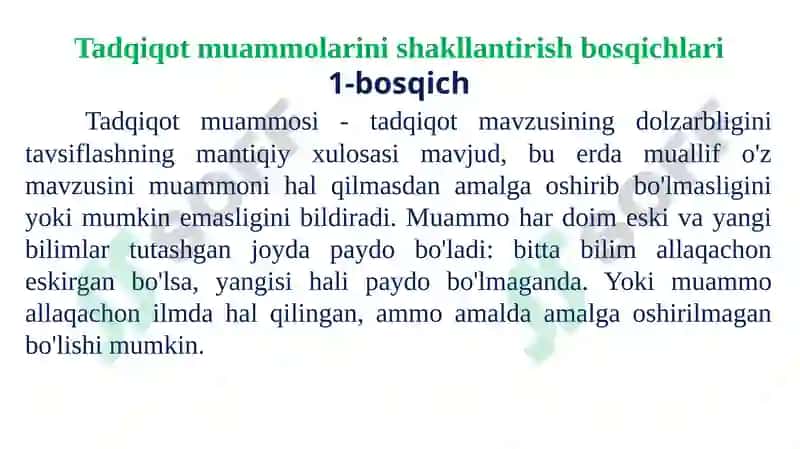 Tadqiqotusullar va ko'nikmalar 4