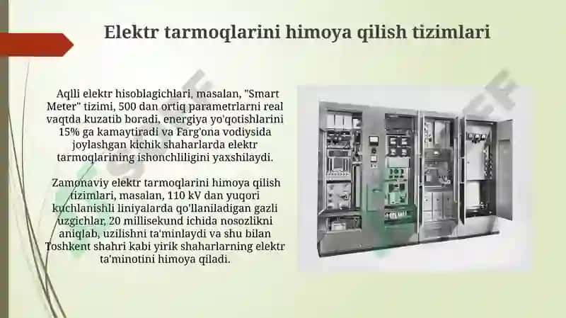 ELEKTR XAVFSIZLIGINI TAMINLOVCHI ZAMONAVIY TEXNIKA TEXNOLOGIYALAR.URUSH DAVRIDA 4