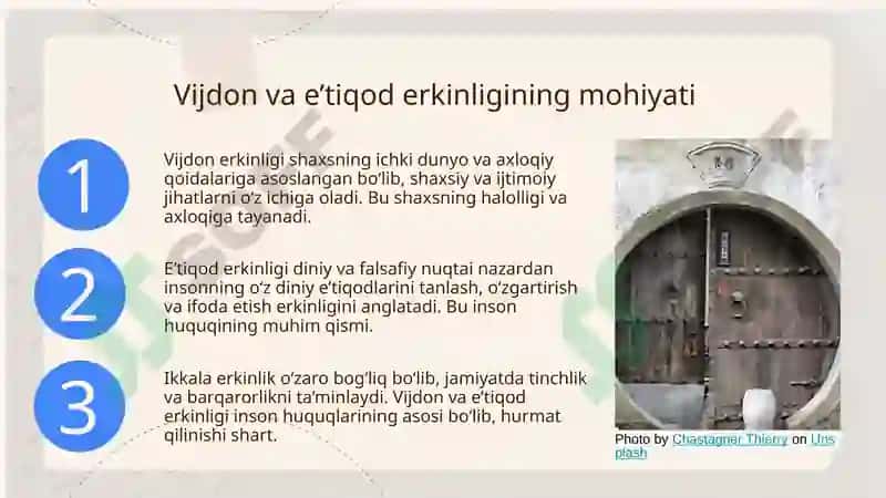 Vijdon va e’tiqod erkinligining ta’rifi 4