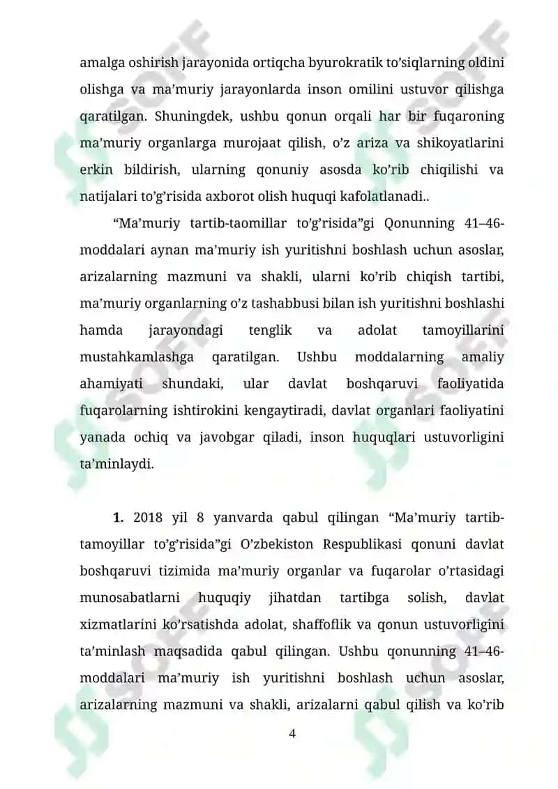 Ma’muriy ish yuritishni boshlash uchun asoslar 4