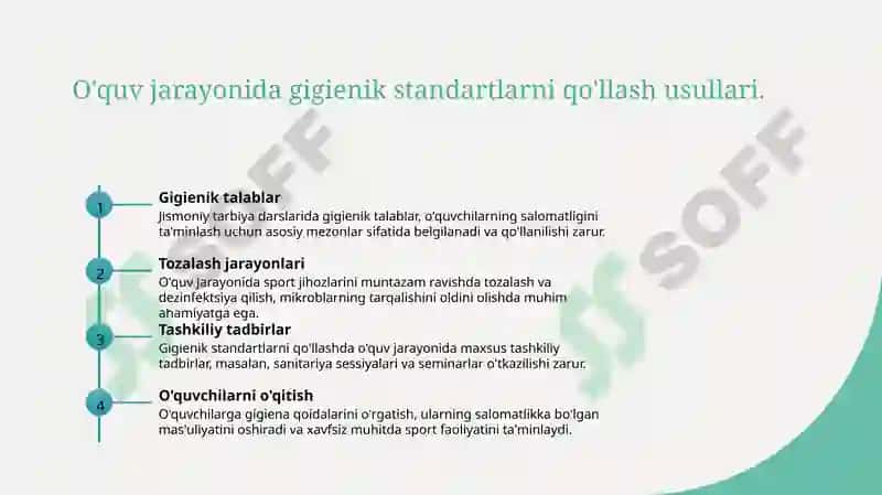 Jismoniy tarbiya darsiga boʻlgan gigienik talablar 4
