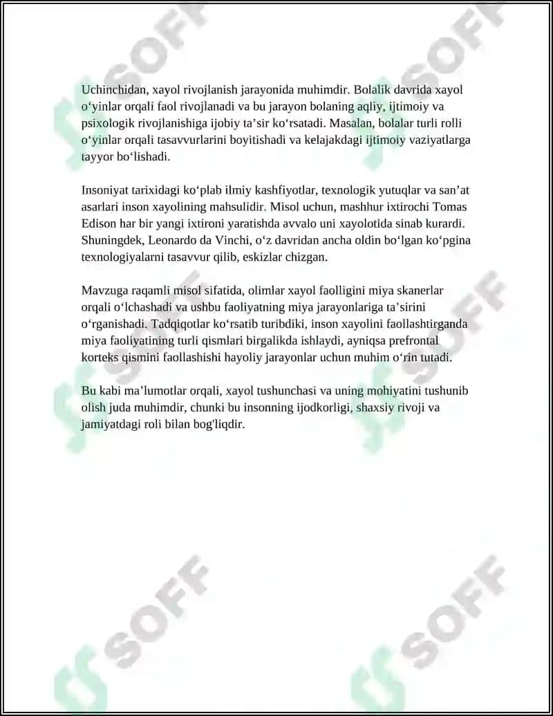 Xayol tushunchasi va uning mohiyati 4