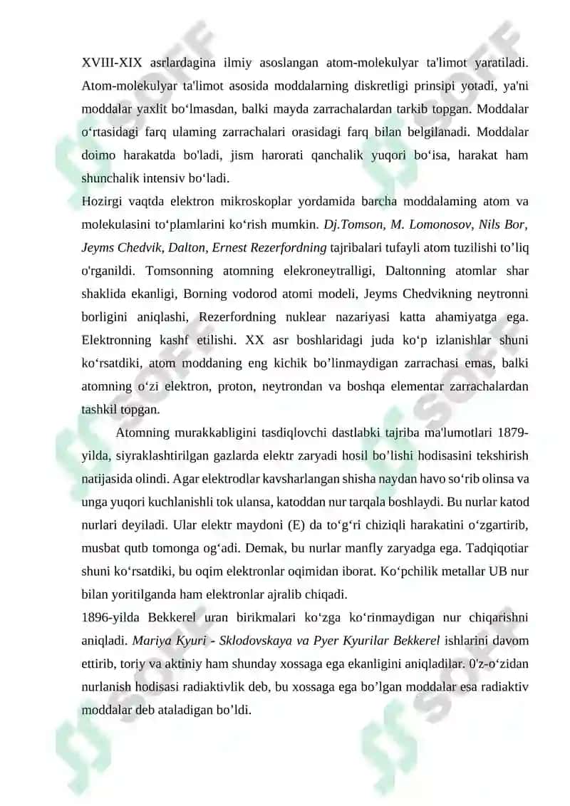 ”Modda tuzilishi“ zamonaviy kimyoning nazariy asoslari 4