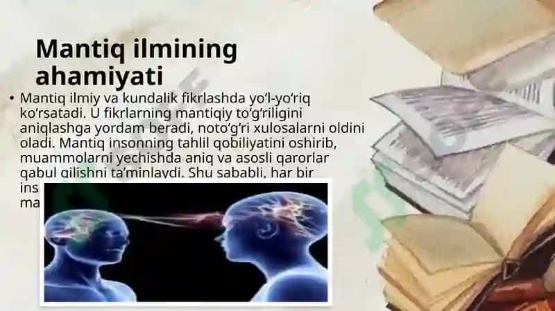 Mantiq ilmining predmeti axaniyati va asosiy qonunlari tushuncha tafakkur sifatida 4