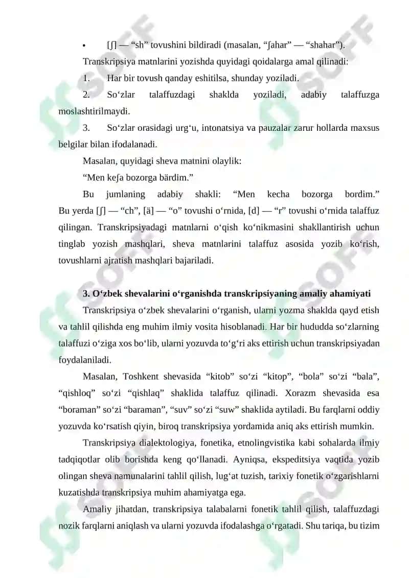 Transkripsiya. Transkripsiyadagi matnlarni o‘qish va yozish 4
