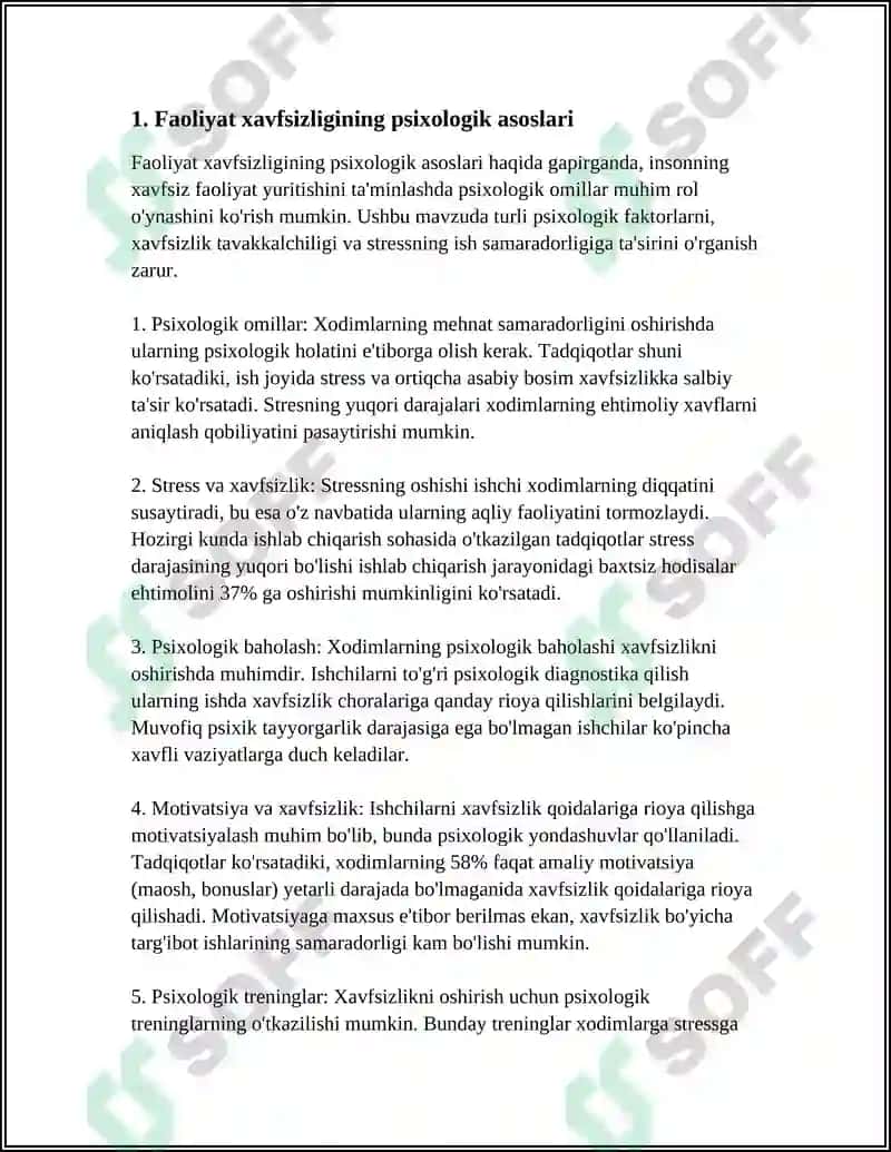 FAOLIYAT XAVFSIZLIGINI TA'MINLASHDA PSIXOLOGIK OMILLARNING AHAMIYATI 4