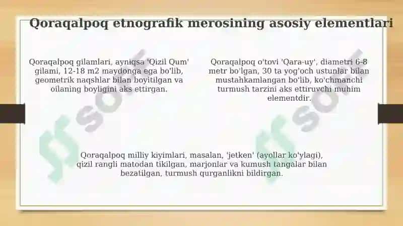 Qaraqalpaq xalining ana'anaviy urf odatlariga bogʻliq folklori va etnografik meroslari 4