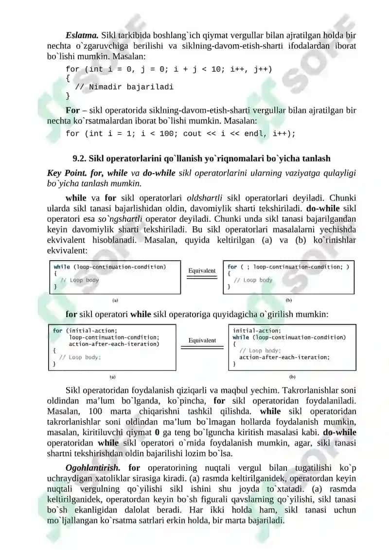 For – parametrli va ichma-ich joylashgan takrorlash operatorlari. 4