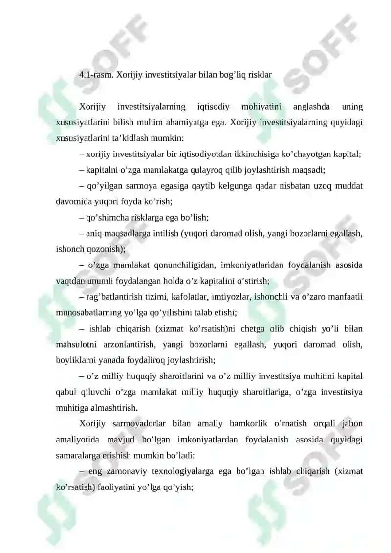 MILLIY IQTISODIYOTGA XORIJIY INVESTITSIYALARNI JALB QILISH TURLARI VA SHAKLLARI 4