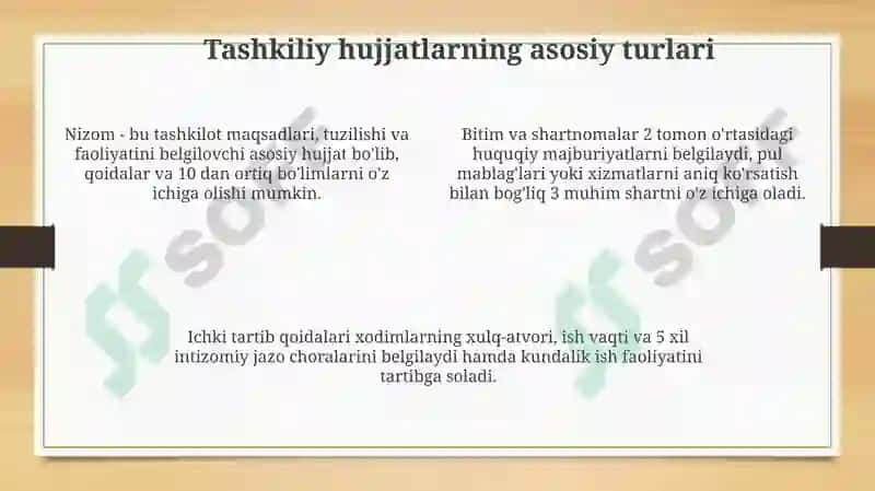Tashkiliy hujjatlar va ularning turlari 4