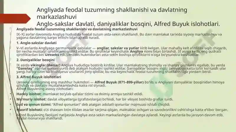 IX-XI asrlarda Angliya va Fransiya 4