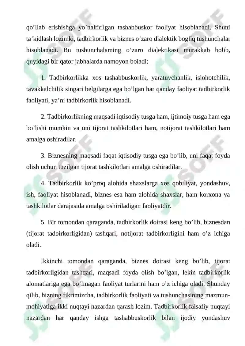 Tadbirkorlik faoliyati va uning shakillari 4