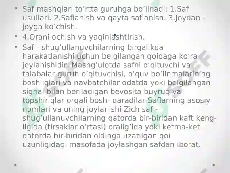 Safmashqlari 4