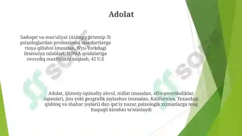 Amaliyotchi psixologning etikaviy tamoyillari 4