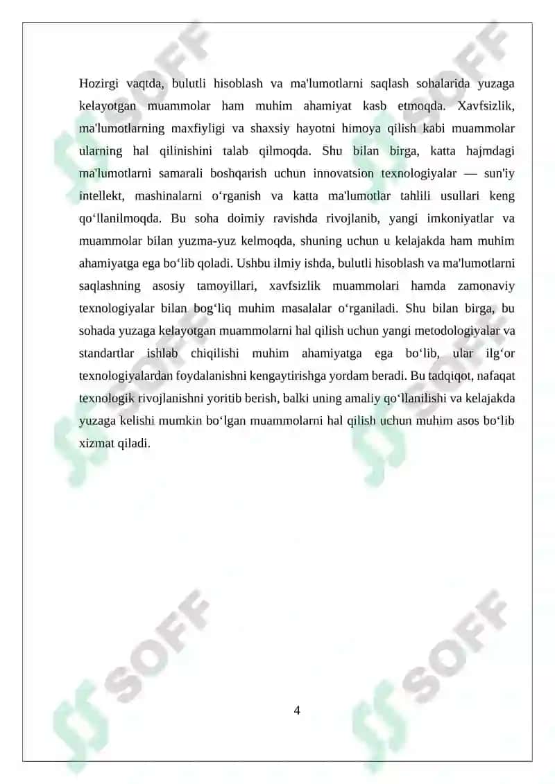 Bulutli hisoblash va ma'lumotlarni saqlash 4