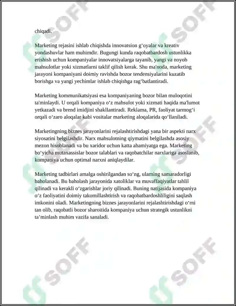 BIZNES JARAYONLARINI TASHKIL QILISHDA MARKETINGNING ÒRNI 4