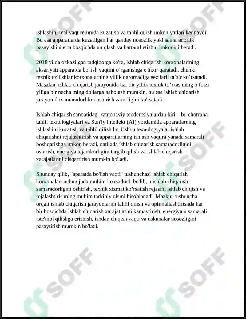 APARATDA BOʻLISH VAQTI BOʻYICHA OQIM ELEMENTLARI TAQSIMLANISHINING ASOSIY TAVSIFLARI 4