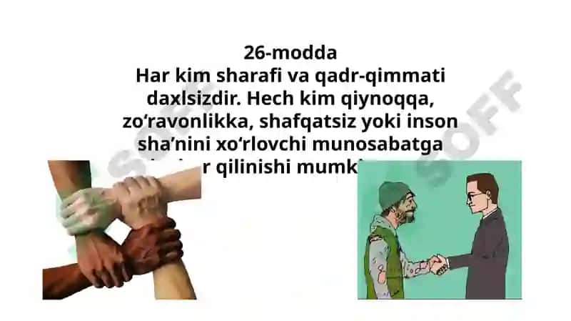 O'zbekiston Respublikasi Konstitutsiyasiga muvofiq fuqarolarning huquq va erkinliklari 4