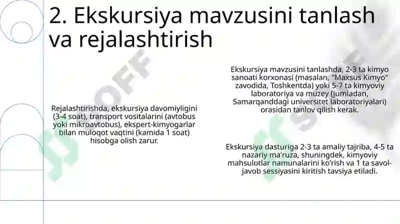 Kimyo fanidan ekskursiyalarni tashkil etish va o‘tkazish 4