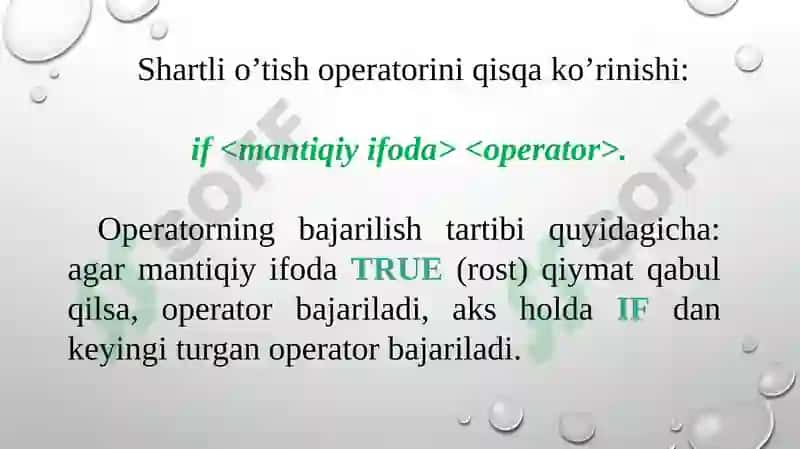 Mantiqiydasturlash texnologiyasi. Mantiqiy dasturtuzilmasi 4