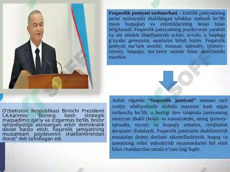 O'zbekistonda demokratik, fuqorolik jamiyati asoslarining shakllanishi, amalga oshirilgan siyosiy islohotlar 4