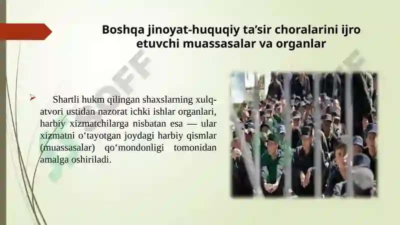 Jazolarni Vaboshqajinoyat-huquqiy Ta'sirchoralarini Ijro Etuvchi Muassasalar va Organlar 4