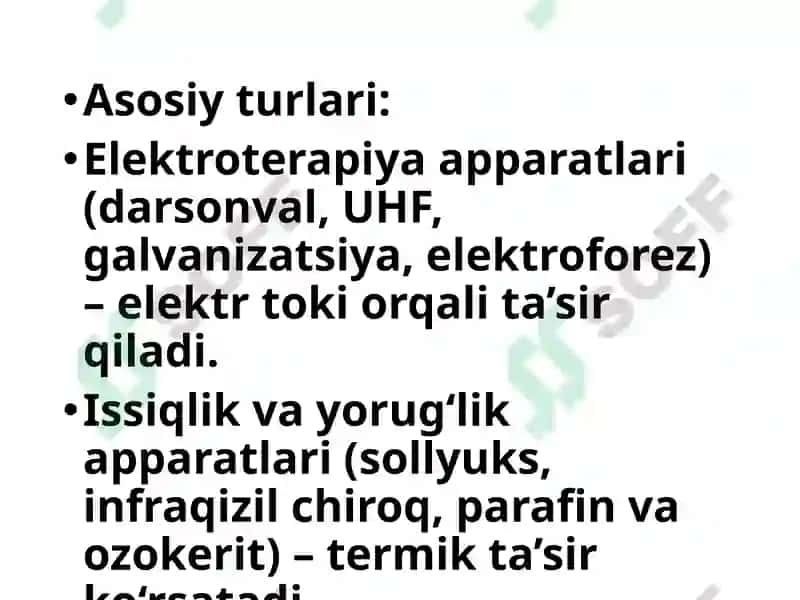 Fizioapparatlar va ularning ishlash prinsiplari 4