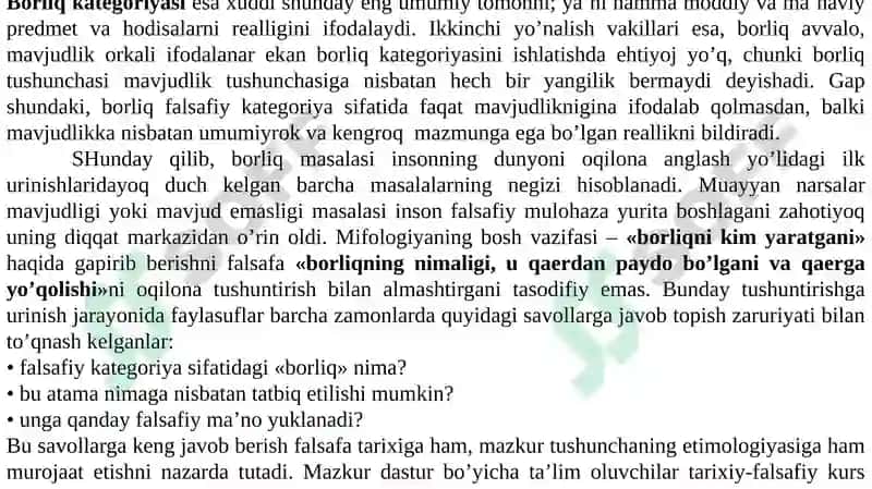 Ontologiya borliq varivojlanish falsafasi 4