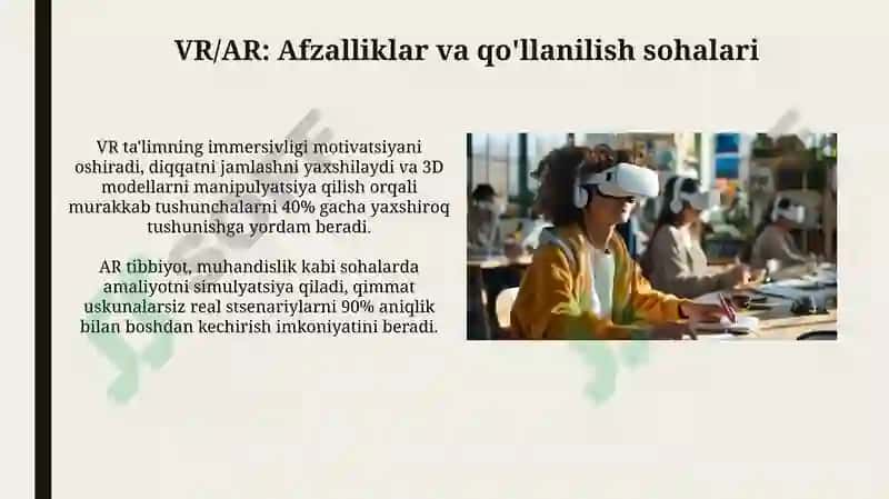 Virtual va kengaytirilgan reallik: o‘quv jarayonidagi imkoniyatlar Ismailov 4