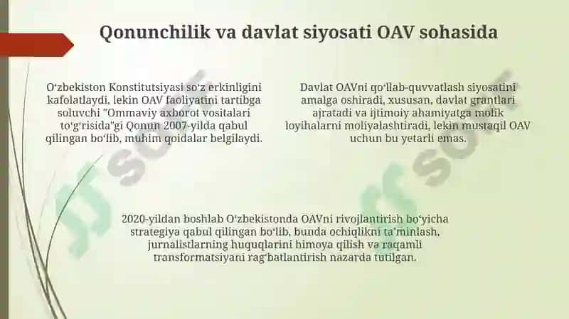 Oʻzbekiston OAV: Tarix, Qonunchilik va Davlat Siyosati 4