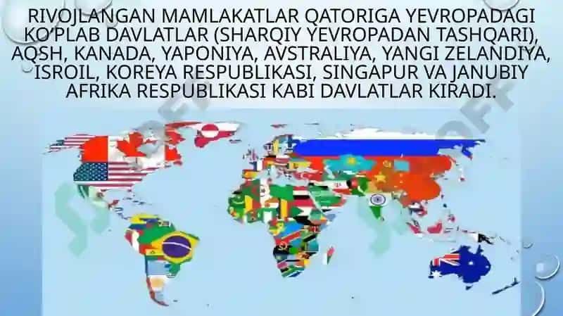 Jahon mamlakatlarining ijtimoiy-iqtisodiy rivojlanish bosqichlari 4