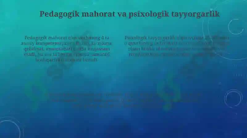 Matematika o'qituvchisining kasbiy va amaliy tayyorgarligi 4