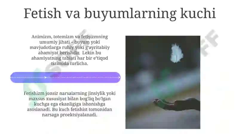 Totimizim, animizm va fetishizim, sehr magiyalarning qiyosiy tahlili 4