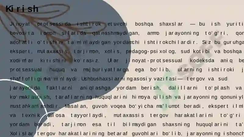 JINOYAT PROTSESSIDA ISHTIROK ETUVCHI BOSHQA SHAXSLAR 4
