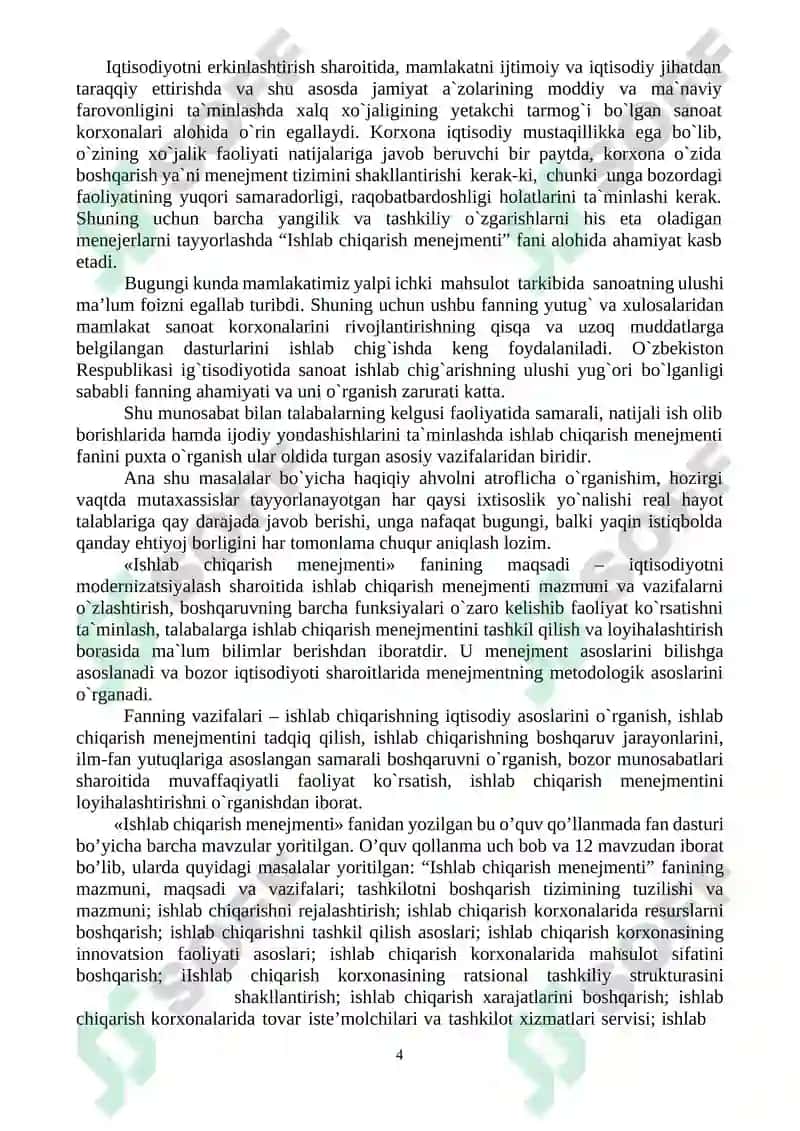 ISHLAB CHIQARISH MENEJMENTI 4