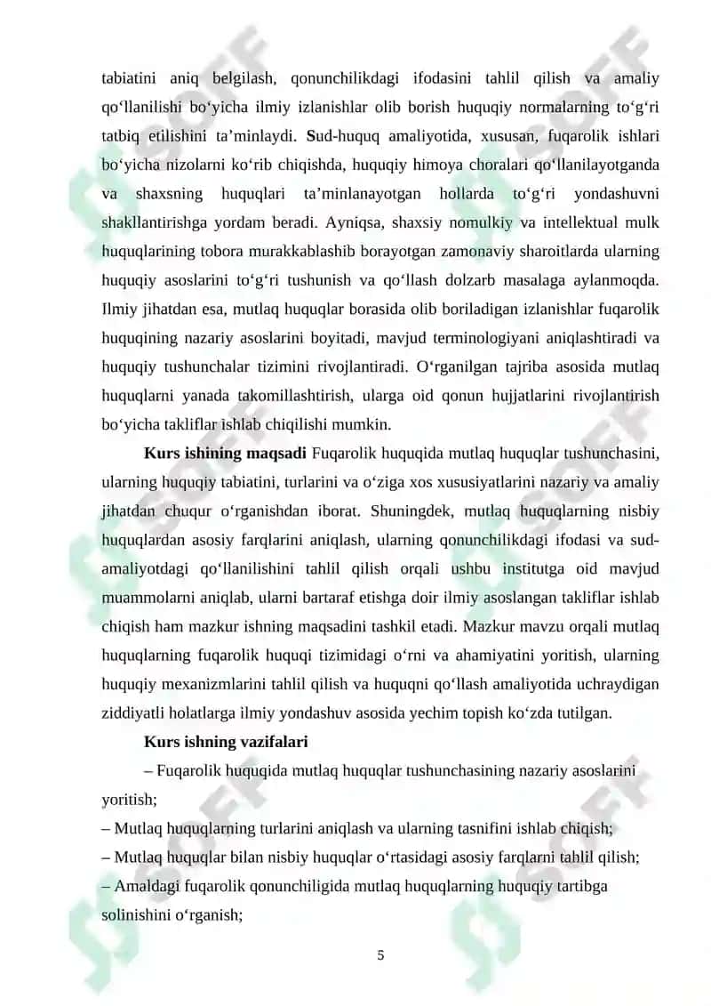 FUQAROLIK HUQUQIDA MUTLAQ HUQUQLAR TUSHUNCHASI VA ULARNING OʻZIGA XOS XUSUSIYATLARI 4