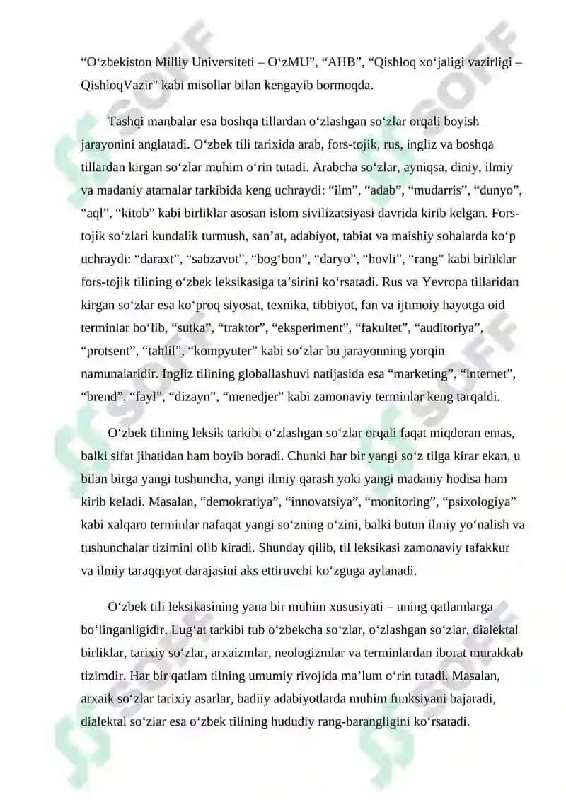 O‘zbek tili leksikasining boyish manbalari. Tibbiyotga xos o‘z va o‘zlashgan so‘zlar tasnifi 4