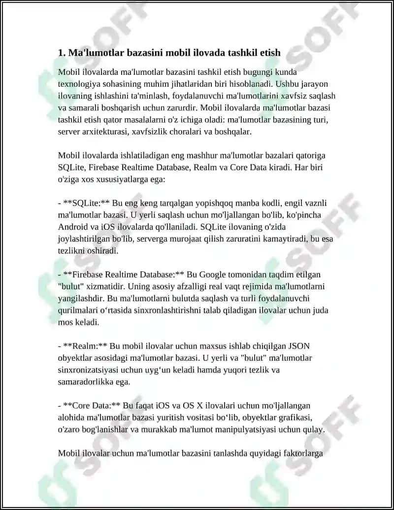 MOBIL ILOVALARDA MA’LUMOTLAR BAZASI BILAN ISHLASH. 4